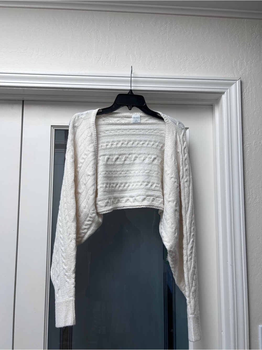 Wild Fable Off-white Cable-Knit Cropped Sweater Shrug